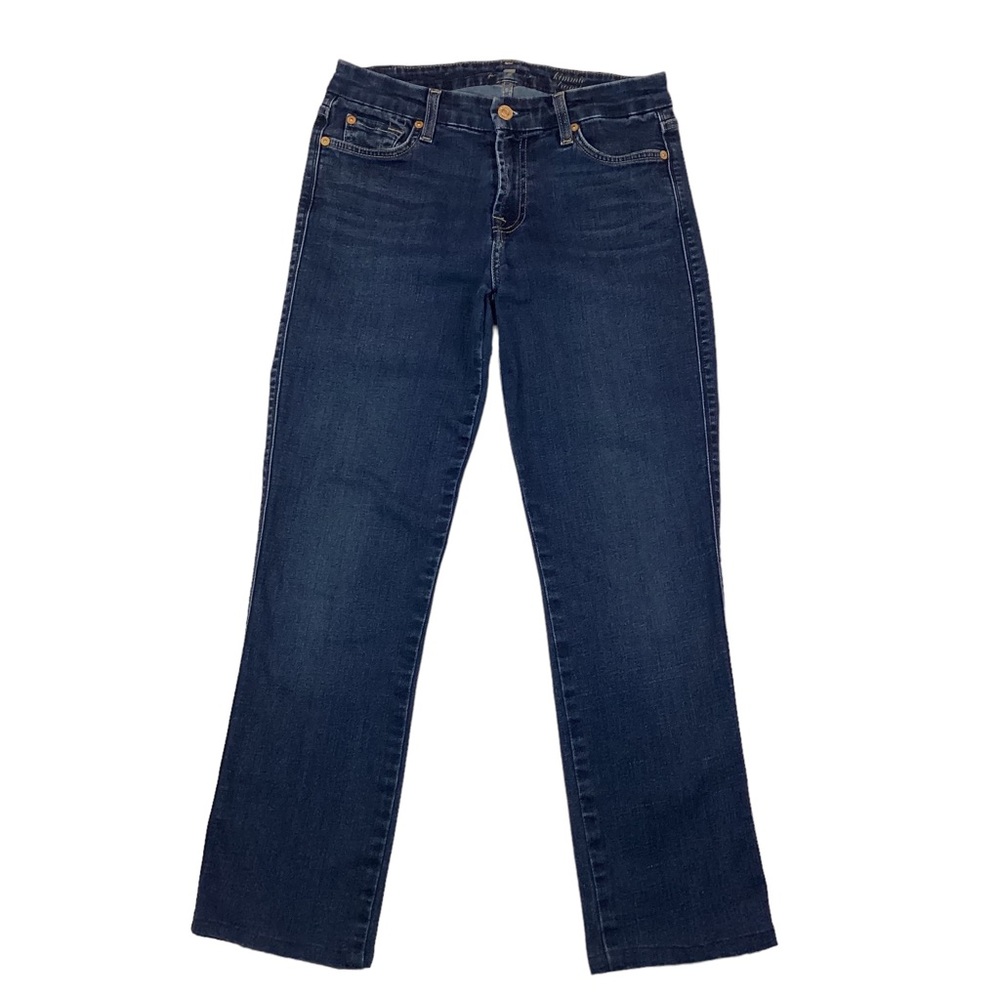 7 For All Mankind Kimmie Straight Leg Jeans Like New Cropped - Picture 7 of 9